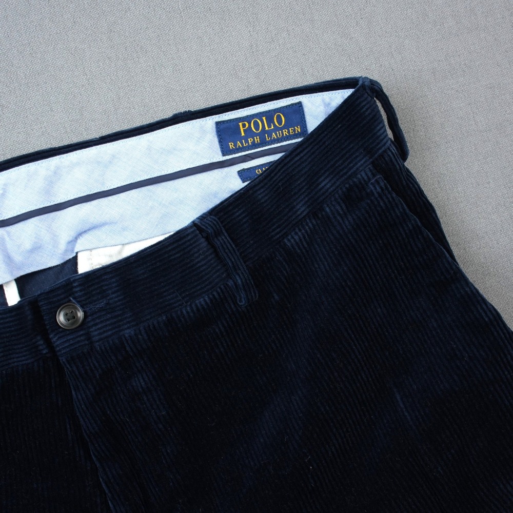 Polo Ralph Lauren Mens Classic Fit Corduroy Pants Navy Blue 36x28 Preppy